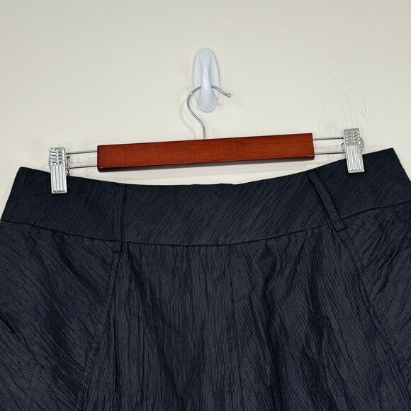 SNIDER by Staci Snider Linen Blend High Waisted Shorts Size 6 Black - Picture 7 of 12